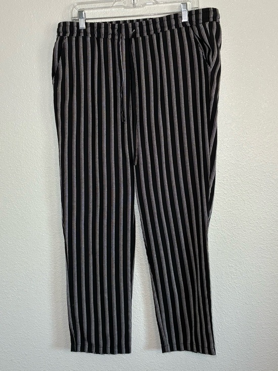 Kut from the Kloth Pants - KUT From The Kloth cotton Pull On jogers M Black Stripe Ankle Elastic Waist
